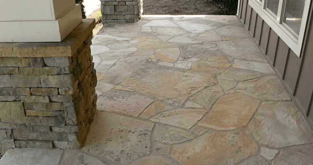 House entrance with professionally installed stone flooring in Atlanta GA
