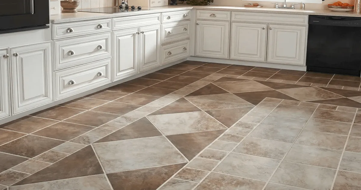 Kitchen with white cabinets and a professionally installed tile floor in Atlanta, GA